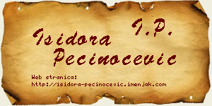 Isidora Pečinoćević vizit kartica